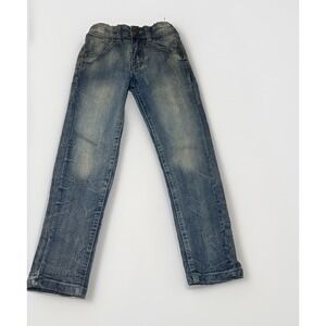 True Indigo Boys Jeans Size 5 Light Wash Straight Leg Stretch Denim Pants 24"